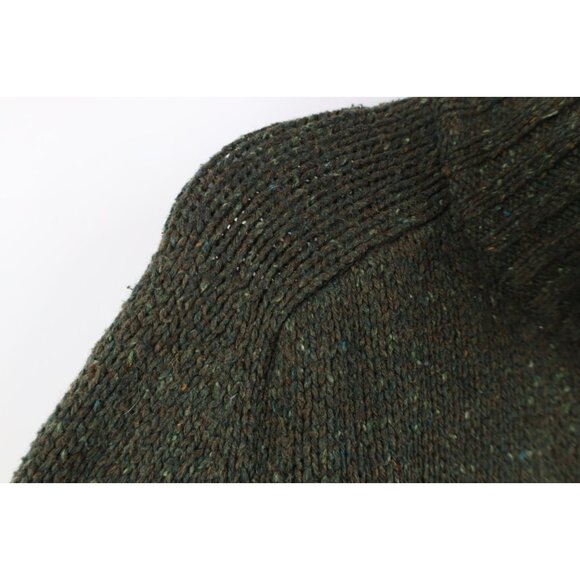 Vintage Eddie Bauer Mens Small Wool Blend Rainbow Fleck Knit Henley Sweater - Picture 7 of 11